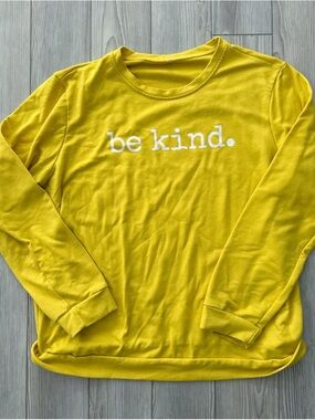 Be Kind Yellow Long-Sleeve Kids Shirt